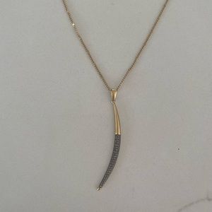Stella & Dot New Moon Necklace - Gold, 24" with 4" extender